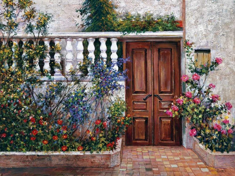 Casa Blanca Black Ornate Wood Framed Art Print with Double Matting by Duvall, Roger