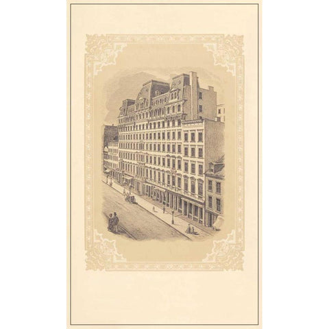 Grand and Crosby White Modern Wood Framed Art Print by Old New York