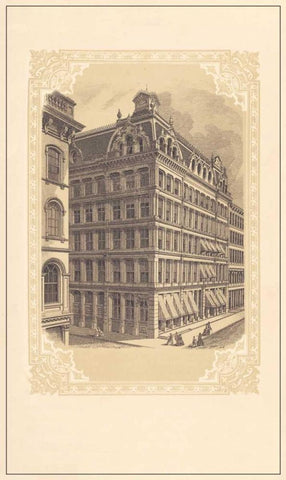 Broadway and Cedar Black Ornate Wood Framed Art Print with Double Matting by Old New York