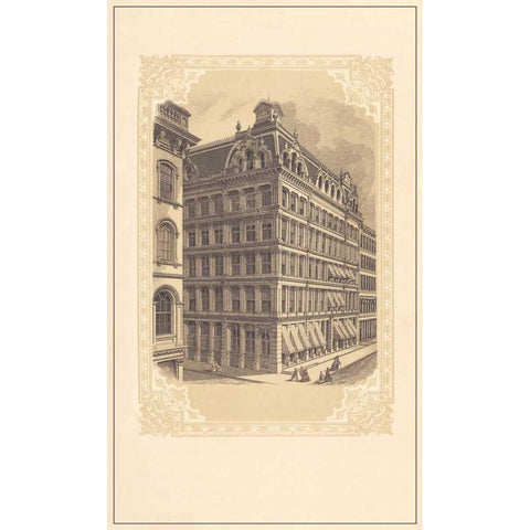 Broadway and Cedar Black Modern Wood Framed Art Print with Double Matting by Old New York