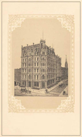 Bond and Broadway White Modern Wood Framed Art Print with Double Matting by Old New York