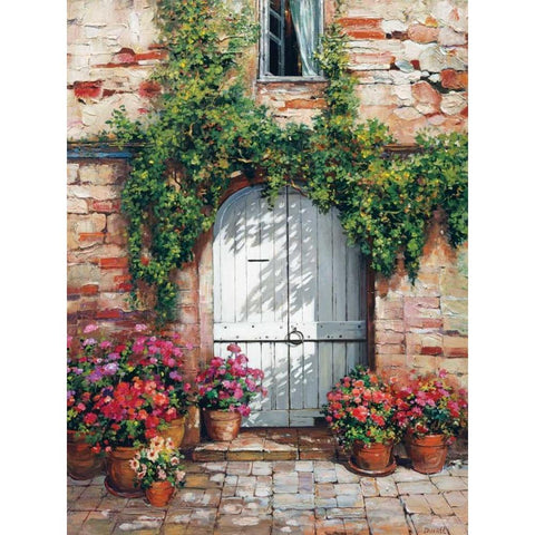 Wooden Doorway, Siena White Modern Wood Framed Art Print by Duvall, Roger