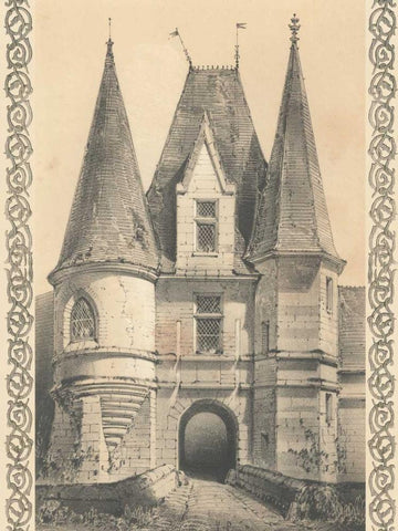 Bordeaux Chateau II Black Ornate Wood Framed Art Print with Double Matting by Fermin Cassas, Louis