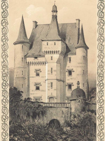 Bordeaux Chateau III White Modern Wood Framed Art Print with Double Matting by Fermin Cassas, Louis