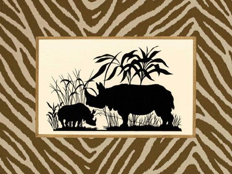 Serengeti Silhouette II Black Ornate Wood Framed Art Print with Double Matting by Chilton, Sarah E