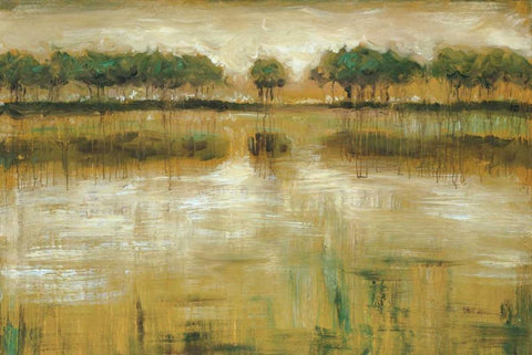 Tiverton Lake White Modern Wood Framed Art Print with Double Matting by Roth, Jack