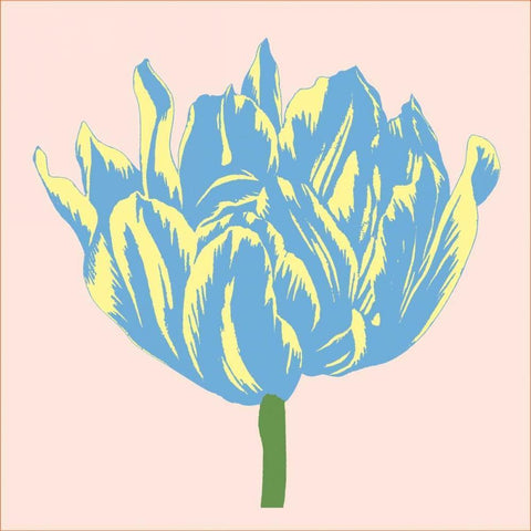 Soho Tulip I White Modern Wood Framed Art Print with Double Matting by Alexander, Zachary
