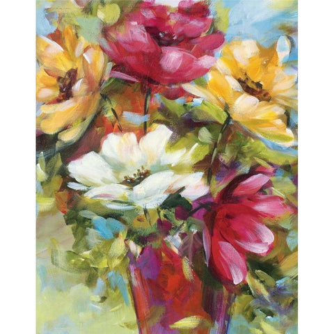 Celebration I Black Modern Wood Framed Art Print with Double Matting by King, Michael