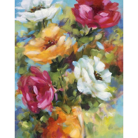 Celebration II Black Modern Wood Framed Art Print with Double Matting by King, Michael