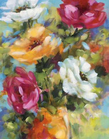 Celebration II Black Ornate Wood Framed Art Print with Double Matting by King, Michael