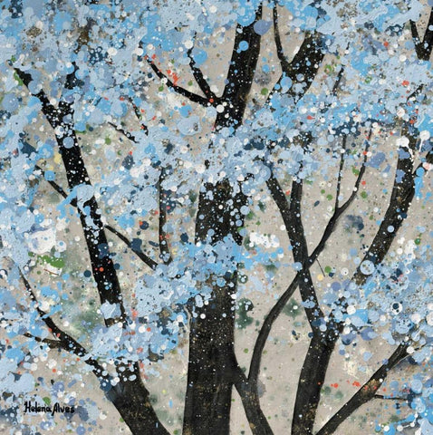 Winter Theme White Modern Wood Framed Art Print with Double Matting by Alves, Helena