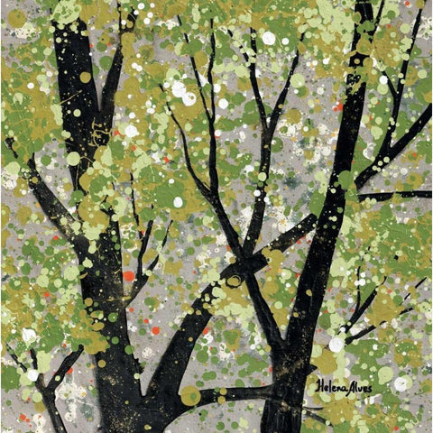 Summer Theme Black Modern Wood Framed Art Print by Alves, Helena