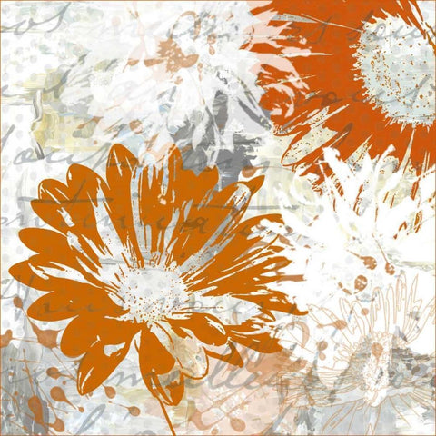 Upsy Daisy II Black Modern Wood Framed Art Print with Double Matting by King, Michael