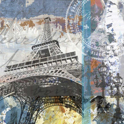 ParisÂ  EiffelÂ Â   White Modern Wood Framed Art Print with Double Matting by Chilton, Sarah