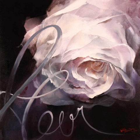 Fleur II Black Ornate Wood Framed Art Print with Double Matting by Haenraets, Willem