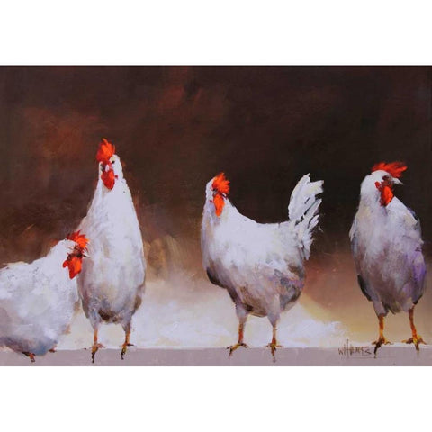 Chicken I Black Modern Wood Framed Art Print by Haenraets, Willem