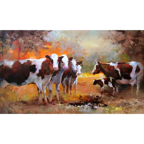 Calf Black Modern Wood Framed Art Print by Haenraets, Willem