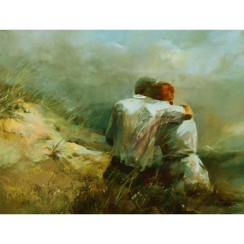 Together Black Modern Wood Framed Art Print by Haenraets, Willem