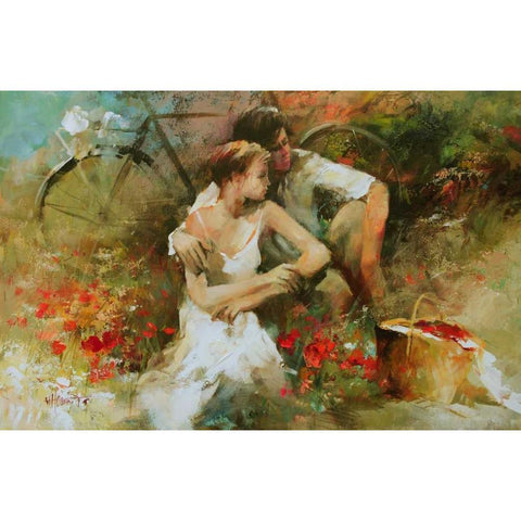 In Love Black Modern Wood Framed Art Print by Haenraets, Willem