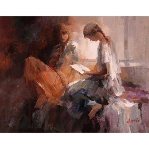 Love Letter Black Modern Wood Framed Art Print by Haenraets, Willem