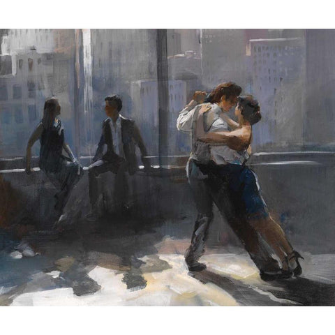 Tango Argnetino V Black Modern Wood Framed Art Print with Double Matting by Haenraets, Willem