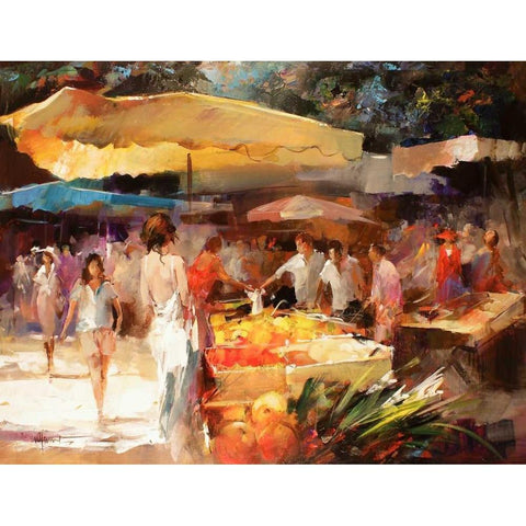 Market Place IV Black Modern Wood Framed Art Print by Haenraets, Willem
