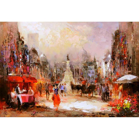 Cafe Rouge V Gold Ornate Wood Framed Art Print with Double Matting by Haenraets, Willem