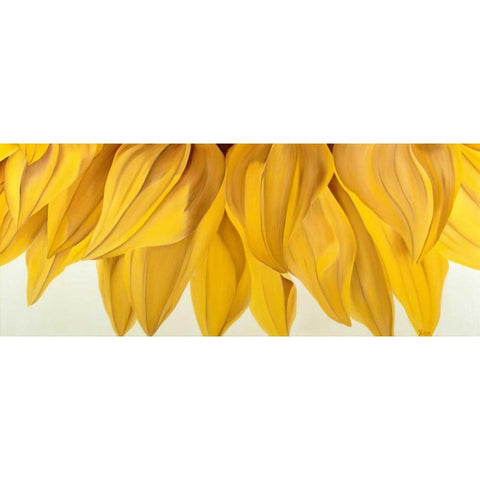 Sunny Yellow White Modern Wood Framed Art Print by Poelstra-Holzhaus, Yvonne