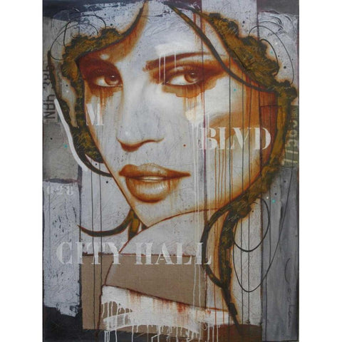 Crossing city Hall Gold Ornate Wood Framed Art Print with Double Matting by Jochem, Hans