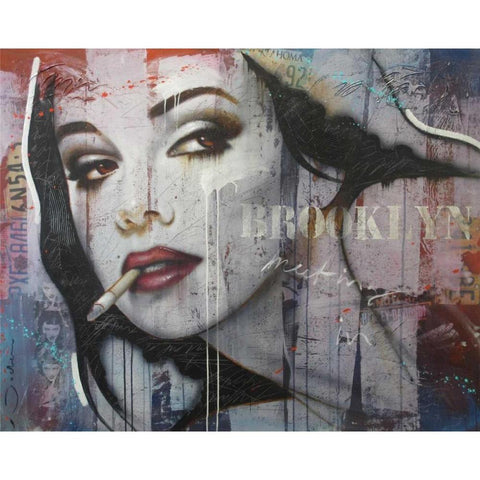 Meeting in Brooklyn Gold Ornate Wood Framed Art Print with Double Matting by Jochem, Hans