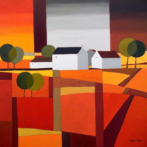 Hamlet III White Modern Wood Framed Art Print by Paus, Hans