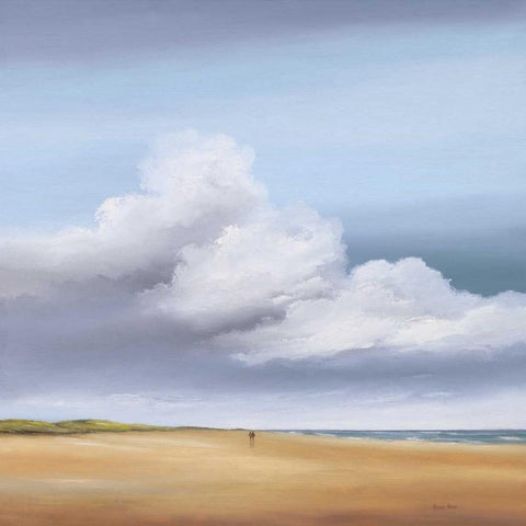 Walking III Black Modern Wood Framed Art Print with Double Matting by Paus, Hans