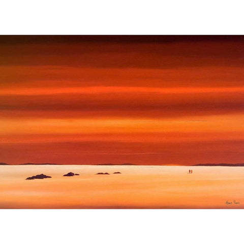 Evening Sky III Gold Ornate Wood Framed Art Print with Double Matting by Paus, Hans