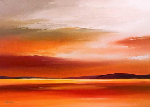 Evening Sky IV White Modern Wood Framed Art Print with Double Matting by Paus, Hans