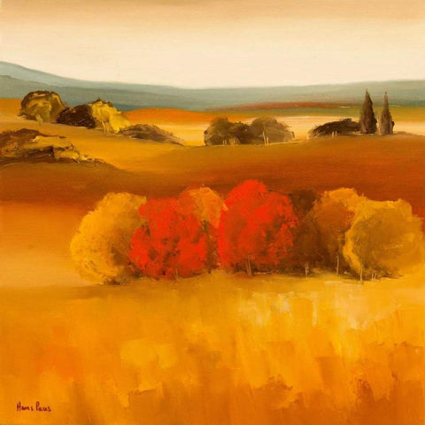 Green Tree White Modern Wood Framed Art Print by Paus, Hans