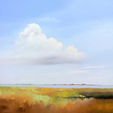 Lowlands III White Modern Wood Framed Art Print by Paus, Hans