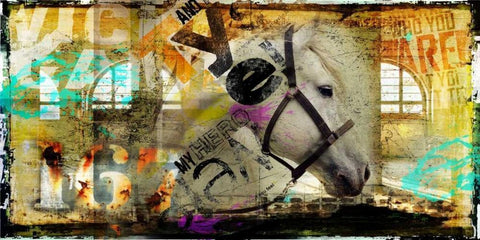 My Friend White Modern Wood Framed Art Print with Double Matting by Baker, Micha