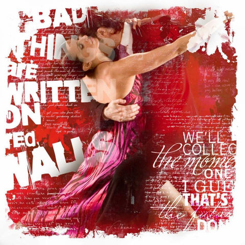 Dance I Black Modern Wood Framed Art Print with Double Matting by Baker, Micha