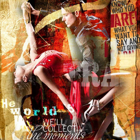 Dance II White Modern Wood Framed Art Print by Baker, Micha