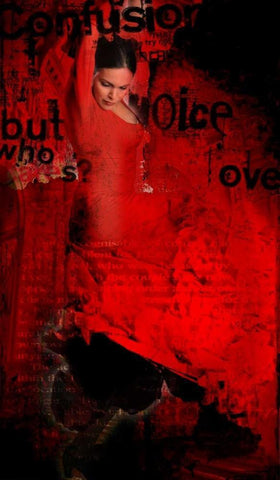 Flamenco Black Ornate Wood Framed Art Print with Double Matting by Baker, Micha