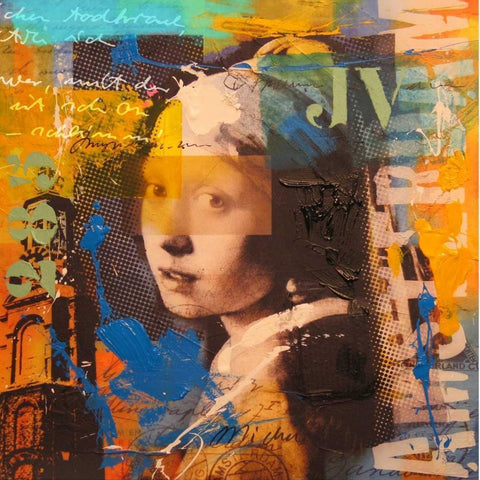 Girl Black Modern Wood Framed Art Print with Double Matting by Baker, Micha