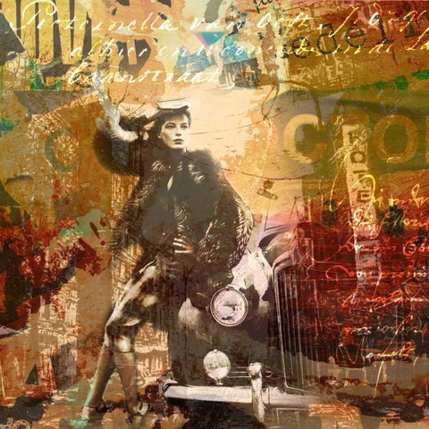 Rendezvous Black Modern Wood Framed Art Print by Baker, Micha