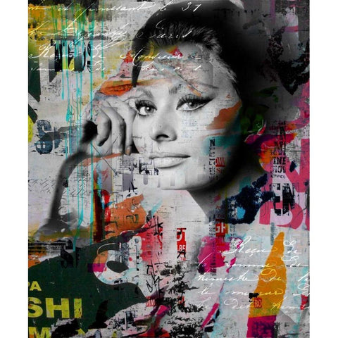 Sofia Black Modern Wood Framed Art Print by Baker, Micha