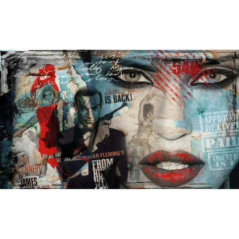 James 007 Black Modern Wood Framed Art Print with Double Matting by Baker, Micha