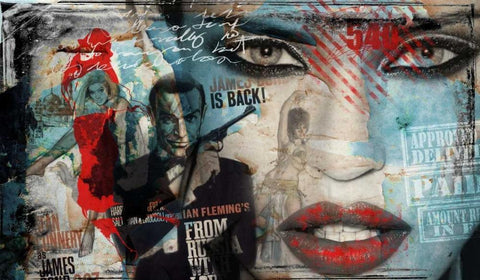 James 007 Black Ornate Wood Framed Art Print with Double Matting by Baker, Micha