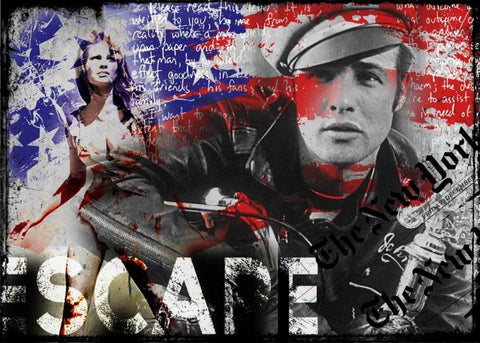 Escape Black Ornate Wood Framed Art Print with Double Matting by Baker, Micha