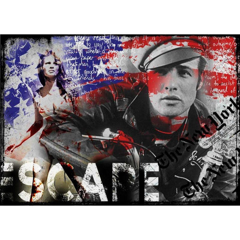 Escape Black Modern Wood Framed Art Print by Baker, Micha