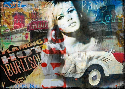 Brigite Black Ornate Wood Framed Art Print with Double Matting by Baker, Micha