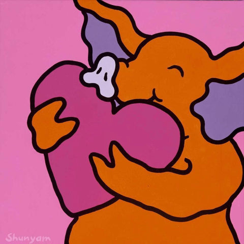 Ill give you my heart White Modern Wood Framed Art Print by Shunyam, van Steveninck