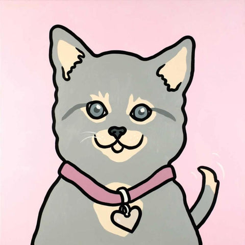 Cat Girl Gold Ornate Wood Framed Art Print with Double Matting by Shunyam, van Steveninck